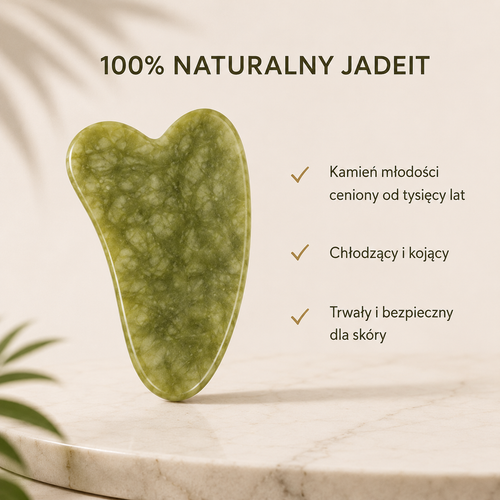 Gua Sha z Naturalnego Jadeitu