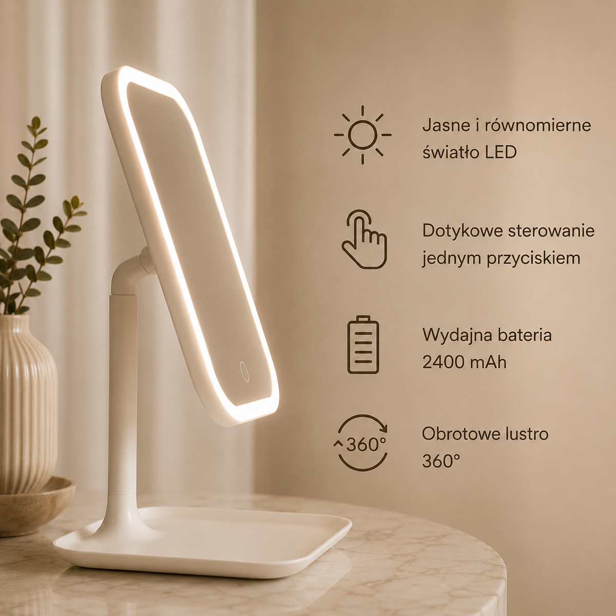 Lusterko LED do Makijażu