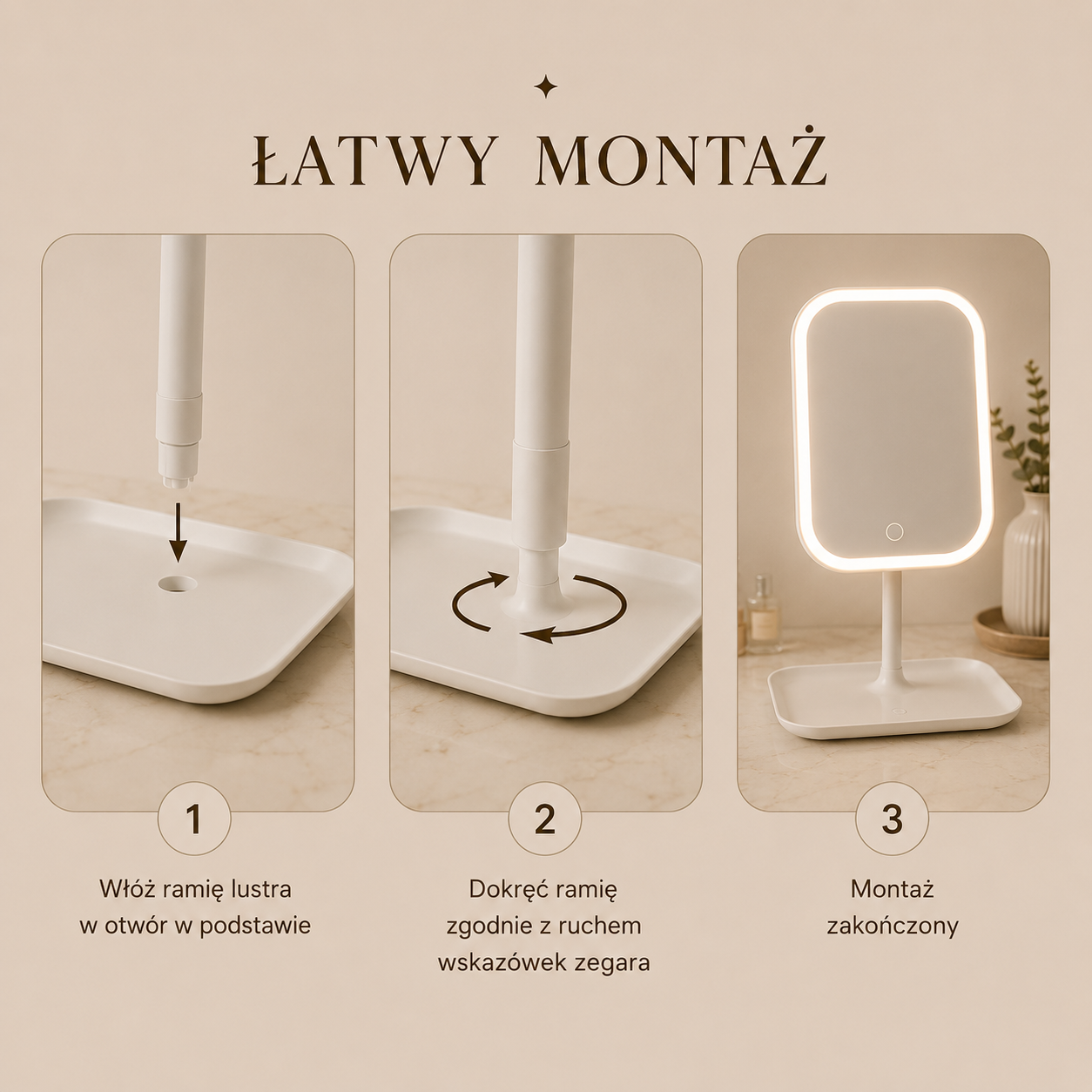 Lusterko LED do Makijażu